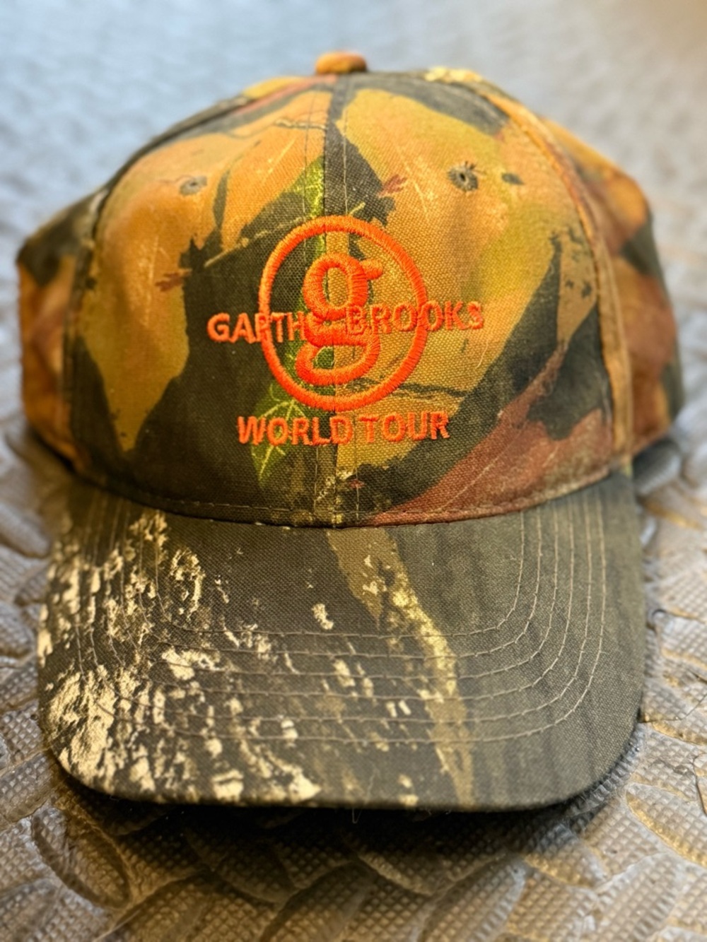 Garth Brooks Camouflage World Tour Cap - Orange Embroidery Unisex